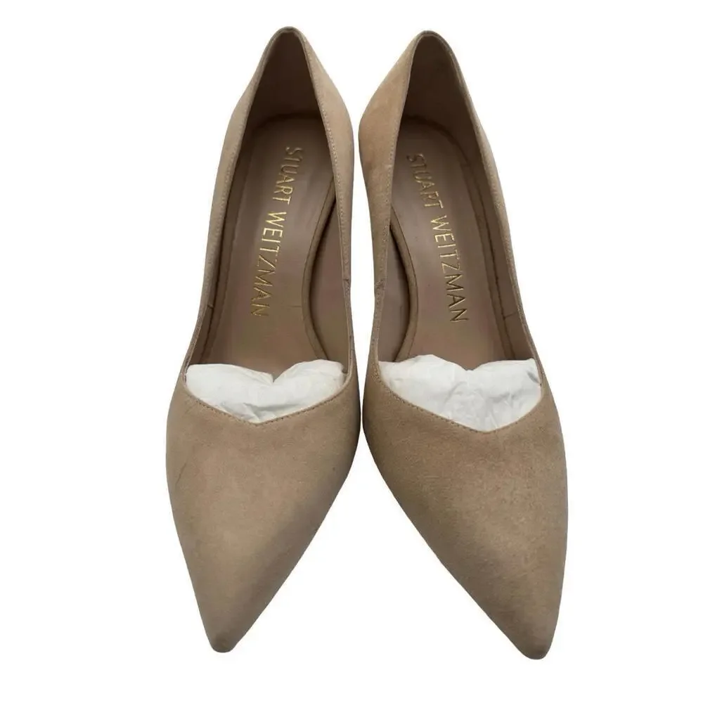 Stuart Weitzman Anny 90 Suede Pump Heels Tan Size 7.5 US - Picture 3 of 9